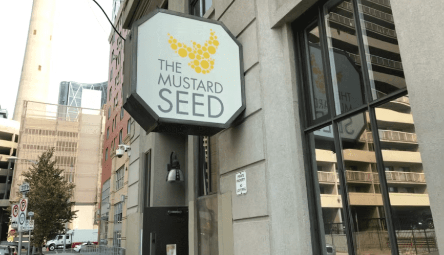 Donations made out to The Mustard Seed with SkipTheDepot go to maintaining impact centres like the downtown location in this picture. Every $5.38 you donate provides a meal and other resources for someone in need.