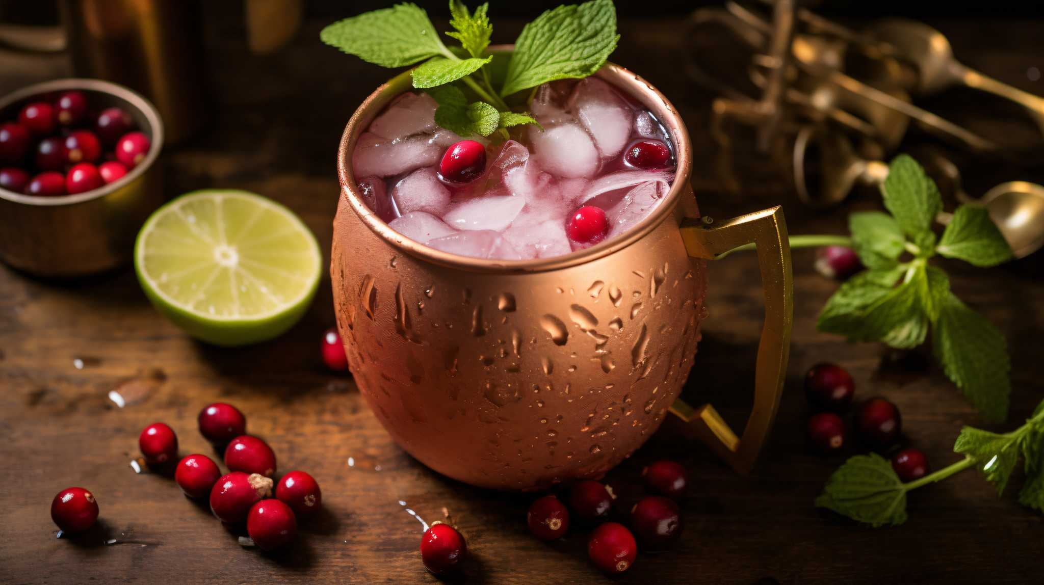 Photo of a Cranberry Mule. Enjoyed best when you know you do not have to go to the bottle depot.