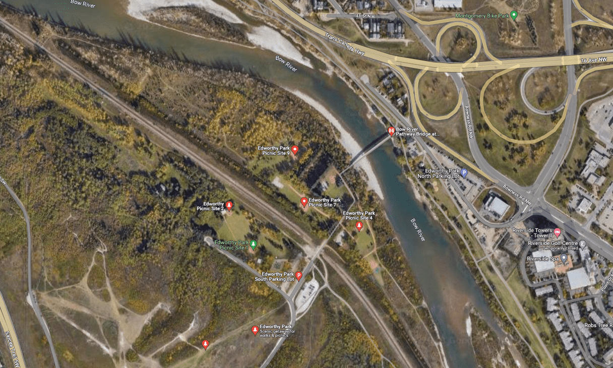 Satellite image of Edworthy Park