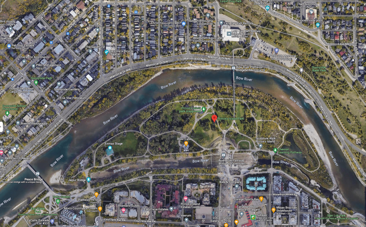 Satellite image of Prince's Island Park