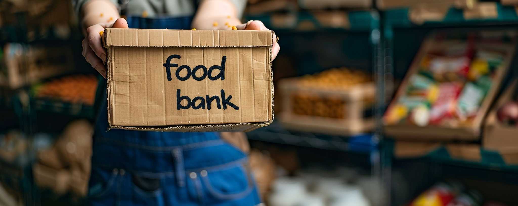 SkipTheDepot customer handing over their food donation for Edmonton's Food Bank, the Calgary Food Bank, and the Lethbridge Food Bank. It was easy with booking a home pickup for their bottles and food donations at the same time.