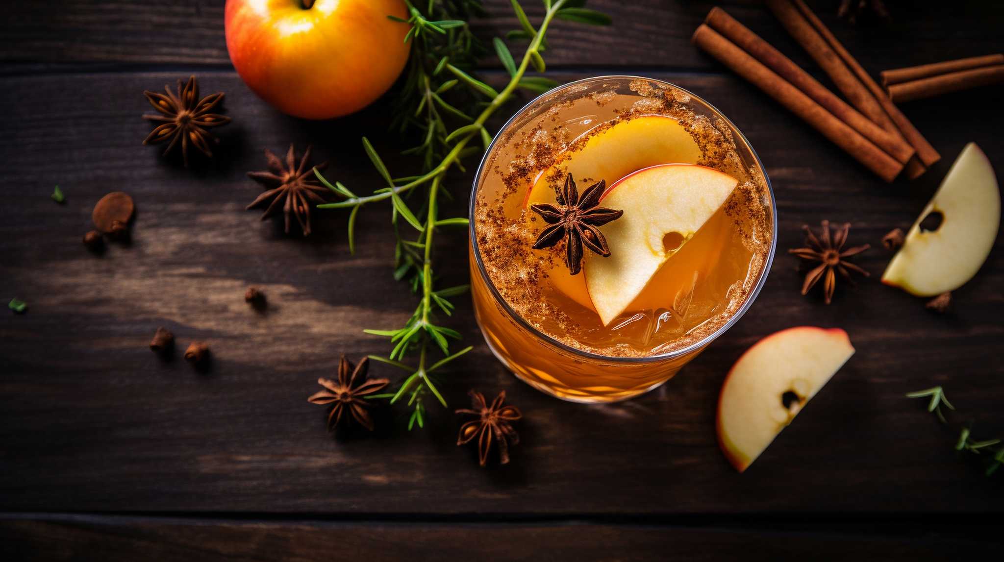 Photo of Spiced Apple Cider Punch. Thanksgiving table cleared of bottles marked for the bottle depot using SkipTheDepot's home pickup service.